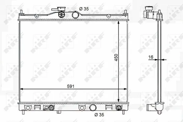 Radiator, engine cooling (59119)