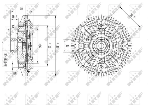Clutch, radiator fan