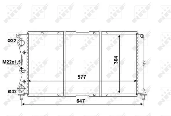 Radiator, engine cooling (58955)