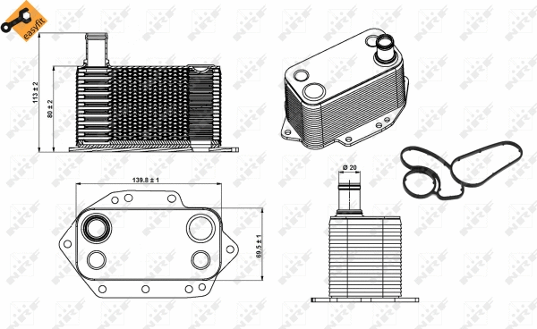 Oil Cooler, engine oil (31281)