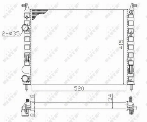 Radiator, engine cooling (58656)