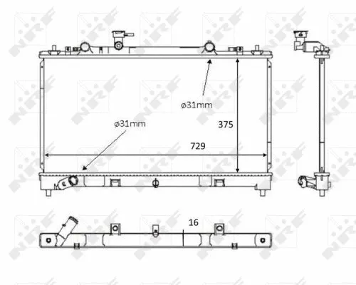 Radiator, engine cooling (58381)