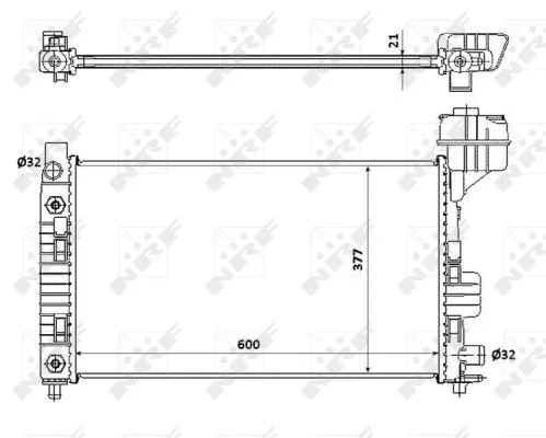 Radiator, engine cooling (54718)