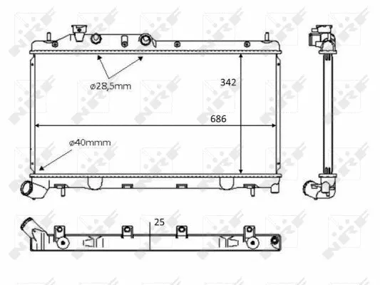 Radiator, engine cooling (58385)