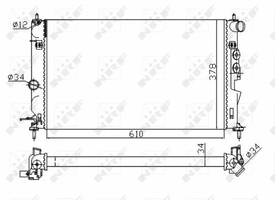 Radiator, engine cooling (50563A)