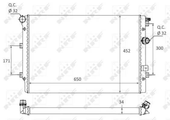 Radiator, engine cooling (58464)
