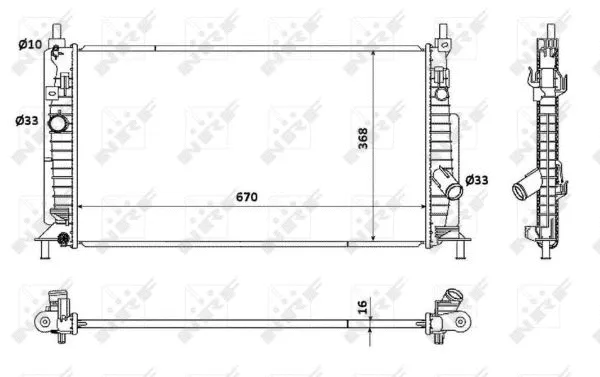 Radiator, engine cooling (53905)