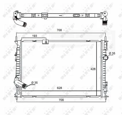 Radiator, engine cooling (58455)