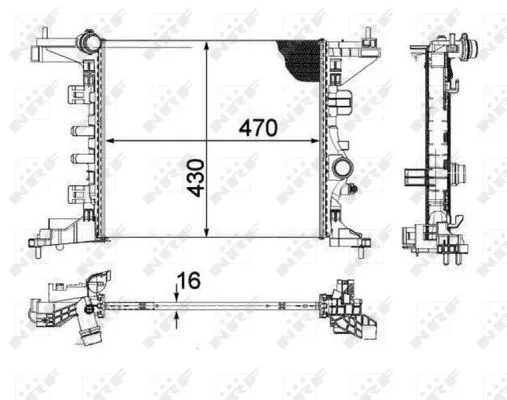 Radiator, engine cooling (58477)