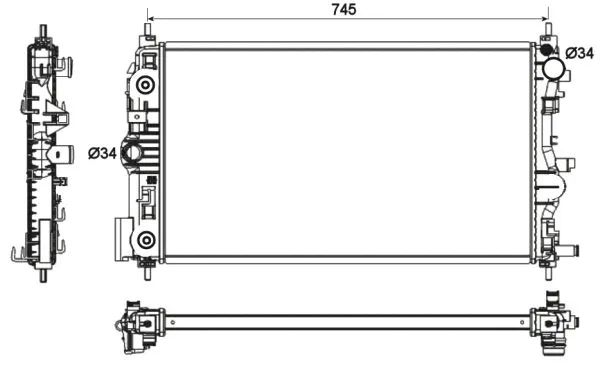 Radiator, engine cooling (53131)