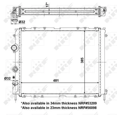 Radiator, engine cooling (56099)