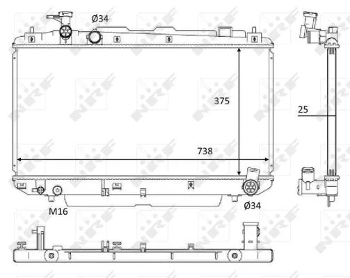 Radiator, engine cooling (58645)