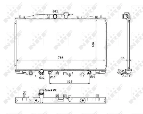 Radiator, engine cooling (53393)
