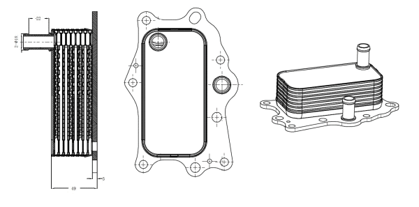 Oil Cooler, engine oil (31818)
