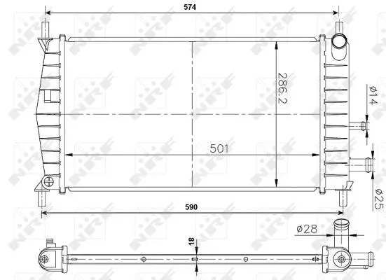 Radiator, engine cooling (50131A)