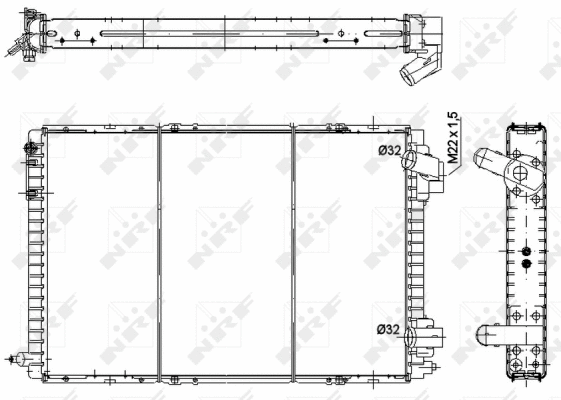 Radiator, engine cooling (58941)