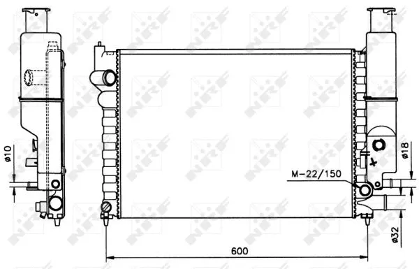 Radiator, engine cooling (58802)