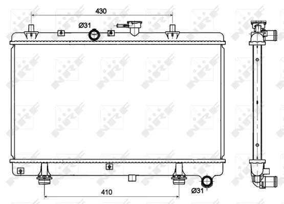 Radiator, engine cooling (53121)