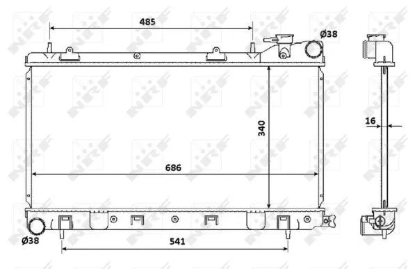 Radiator, engine cooling (53815)