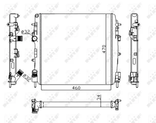Radiator, engine cooling (58317A)