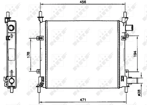 Radiator, engine cooling (54601)