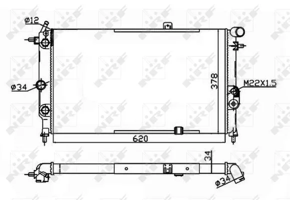Radiator, engine cooling (58973A)
