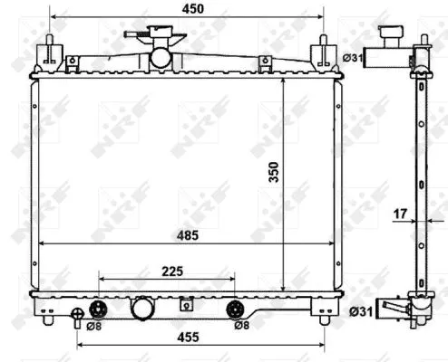 Radiator, engine cooling (53599)