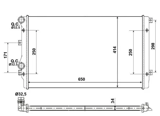 Radiator, engine cooling (53406A)