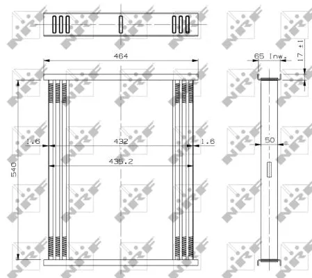 Radiator Core, charge air cooler (19092)