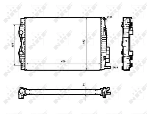 Radiator, engine cooling (53843)