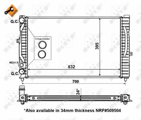 Radiator, engine cooling (56127)