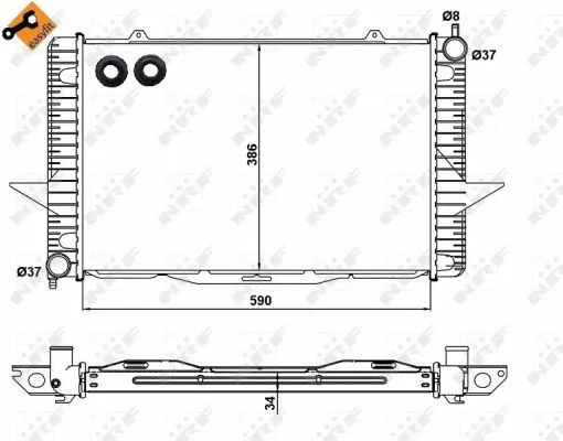 Radiator, engine cooling (58342)