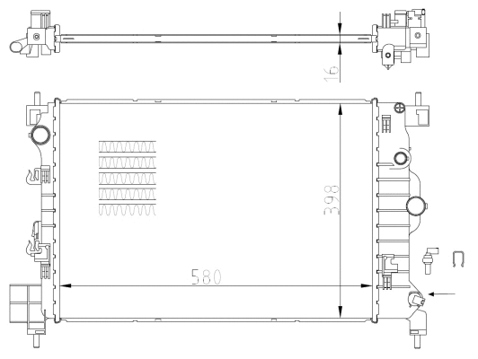 Radiator, engine cooling (550003)