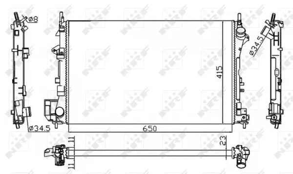 Radiator, engine cooling (58203A)