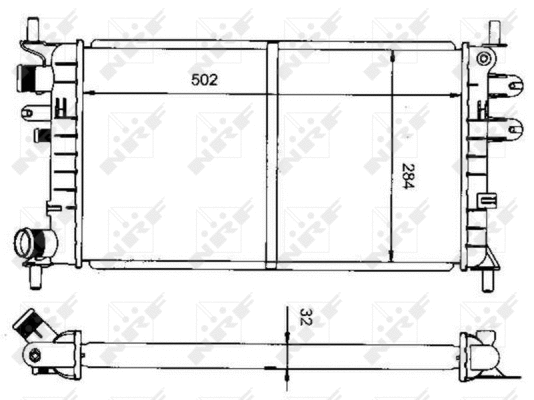 Radiator, engine cooling (50100)