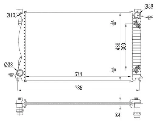 Radiator, engine cooling (53023)