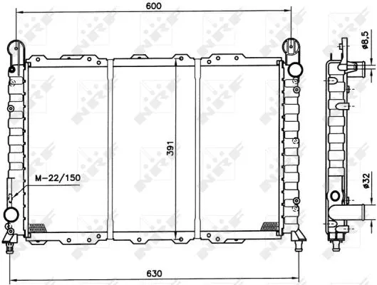 Radiator, engine cooling (58996)