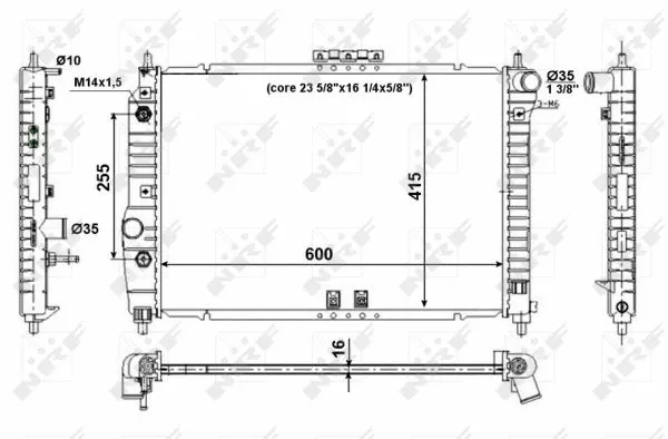 Radiator, engine cooling (53639)