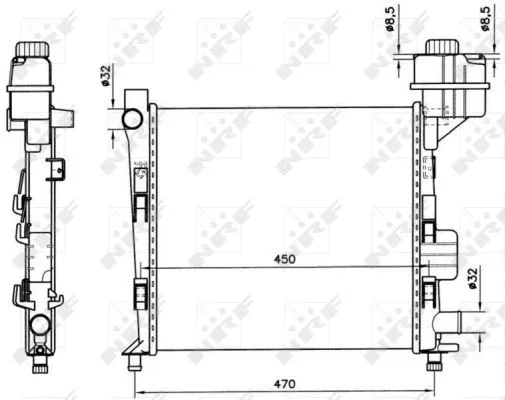Radiator, engine cooling (58252)