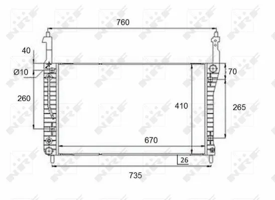 Radiator, engine cooling (58509)