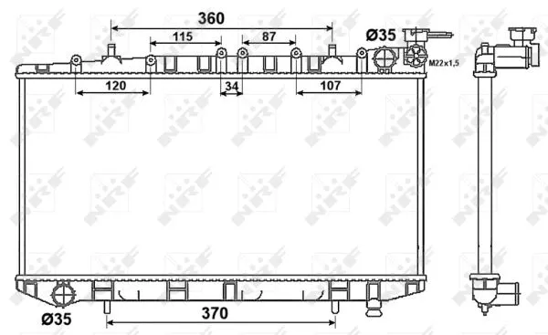 Radiator, engine cooling (53523)