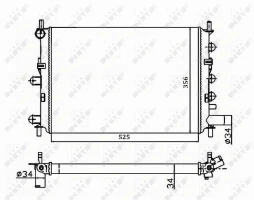 Radiator, engine cooling (514436A)