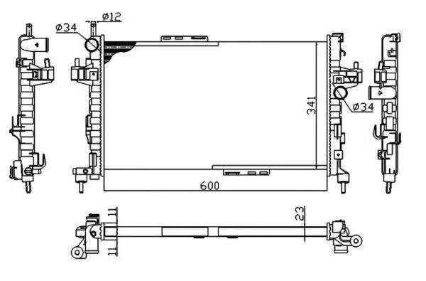 Radiator, engine cooling (54753A)