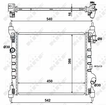 Radiator, engine cooling (53195)