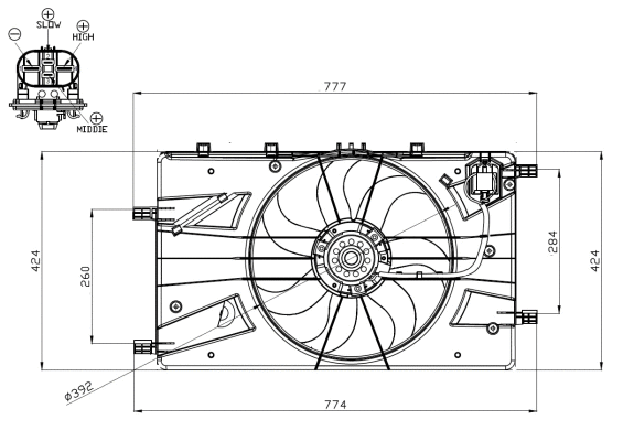 Fan, engine cooling (47878)