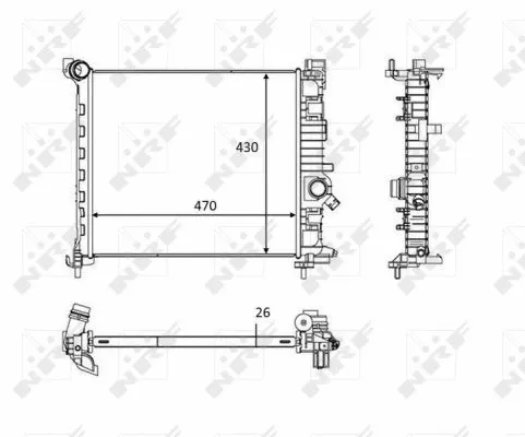 Radiator, engine cooling (58473)