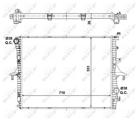 Radiator, engine cooling (53798)