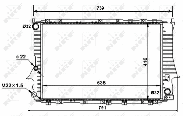 Radiator, engine cooling (51318)