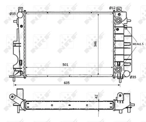 Radiator, engine cooling (53873)