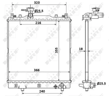 Radiator, engine cooling (58353)